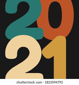 Happy new year 2021. Greetings card. abstract background. Vector illustration.