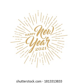 Happy New Year 2021, hand lettering