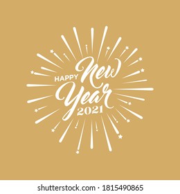 Happy New Year 2021, hand lettering