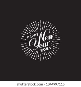 Happy New Year 2021, Hand lettering.