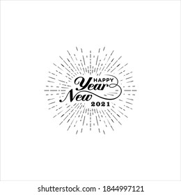 Happy New Year 2021, Hand lettering.