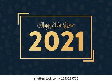 Happy New Year 2021. Holiday concept. Template for background, banner, card, poster with text inscription. Vector EPS10 illustration