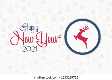Happy New Year 2021. Holiday concept. Template for background, banner, card, poster with text inscription. Vector EPS10 illustration