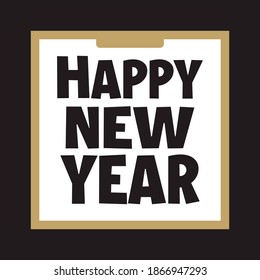 Happy New Year 2021, holiday, simple lettering typography, gift or invitational card, invitation, decorated can be used on websites, invitational cards, visit cards, promotions EPS Vector