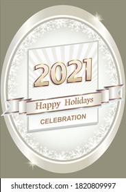 Frohes neues Jahr 2021. Fröhliche Feiertage.Vektor einzigartiges Template-Design für Grußkarte, Symbol, Business, Logo 