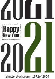 happy new year 2021 isolated frontpage 