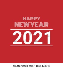 Happy new year 2021 lettering greeting card design