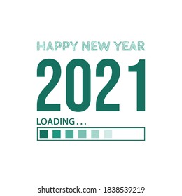 Happy new year 2021 Loading design vector. Happy new 2021 year with loading background vector design image
