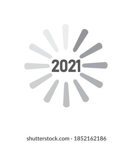 Happy new year 2021 Loading design vector. Happy new 2021 year with loading background vector design