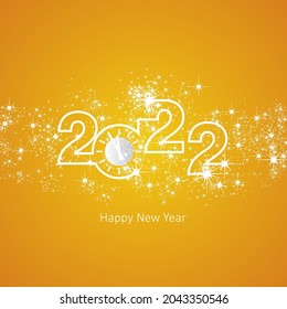 Happy New Year 2021 loading light spark firework silver white orange yellow color vector logo icon