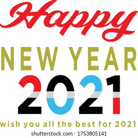 Happy new year 2021 logo design vector
