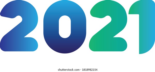 Happy new year 2021 logo text design