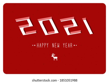 Happy New Year 2021 logo text design. Vector illustration.