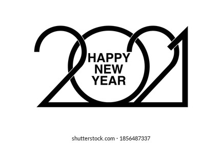 Happy New Year 2021 logo text design.  Brochure design template, card, banner. Vector illustration of Cover of business diary for 2020