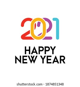 Happy New Year 2021 logo icon design 