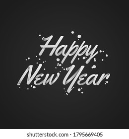 Happy New Year 2021 and Merry Christmas. Vector illustration with lettering for flyer, banner, invite or instagram.