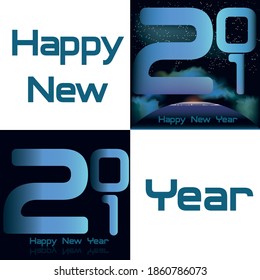 Happy new year 2021. Merry Christmas. For the design of calendars, patterns, desktop calendar, wall calendar.