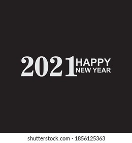 Happy New Year 2021 number design template with black background