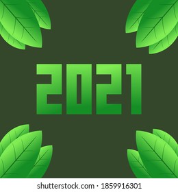 Happy New Year 2021 with Numbers and Shapes