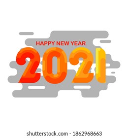 Happy new year 2021 on the white background. Festive postcard. Happy new year.
