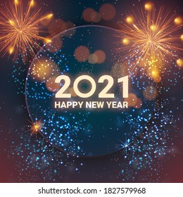 Happy new year 2021. Year of the Ox. Celebratory fireworks. Merry Christmas