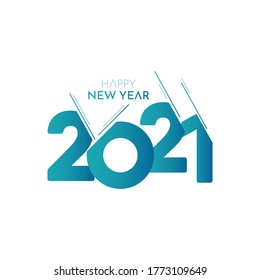 Happy New Year 2021 Paper Number Label Tag Vector Template Design Illustration