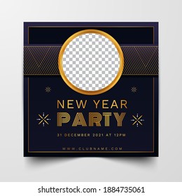 Happy New Year 2021 Party Social Media Post Design Template