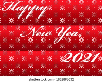 Happy New Year 2021 postcard background with abstract design of snowflakes