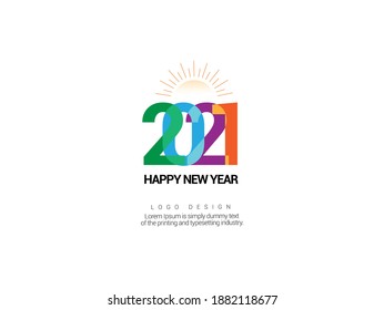 HAPPY NEW YEAR 2021, suitable for new year's greeting cards, diaries, logos, flyers, banners 