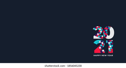 Happy new year 2021 template banner background