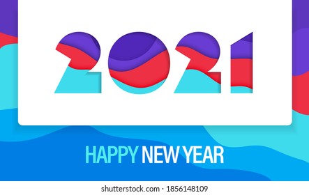 Happy New Year 2021 Template Background Vector Illustration
