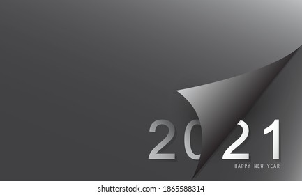 Happy New Year 2021. Template for holiday greeting card, invitation, and banner. Holiday Vector Illustration. Eps10 vector