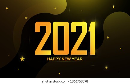 Happy New Year 2021. Template for holiday greeting card, invitation, and banner. Holiday Vector Illustration. Eps10 vector