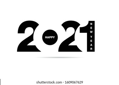 Happy New Year 2021 Text Design. Vector Eps 10