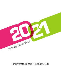 Happy new year 2021 Text Design vector.