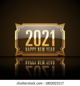 Happy new year 2021 Text Design vector.