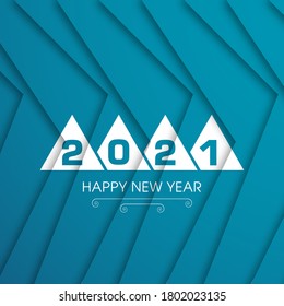 Happy new year 2021 Text Design vector.
