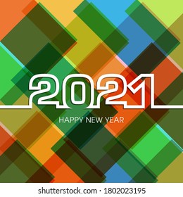 Happy new year 2021 Text Design vector.