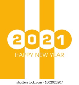 Happy new year 2021 Text Design vector.