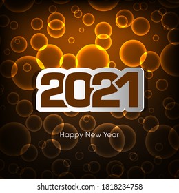 Happy new year 2021 Text Design vector.
