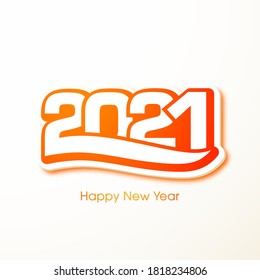 Happy new year 2021 Text Design vector.