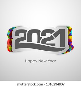 Happy new year 2021 Text Design vector.