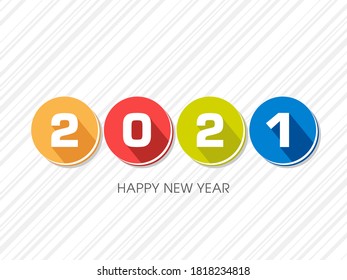 Happy new year 2021 Text Design vector.