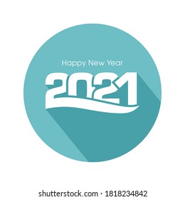 Happy new year 2021 Text Design vector.