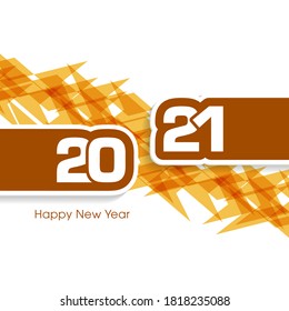 Happy new year 2021 Text Design vector.