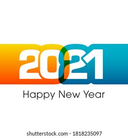 Happy new year 2021 Text Design vector.