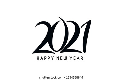 Happy New Year 2021 Text Typography Design Banner Poster, Vector illustration.