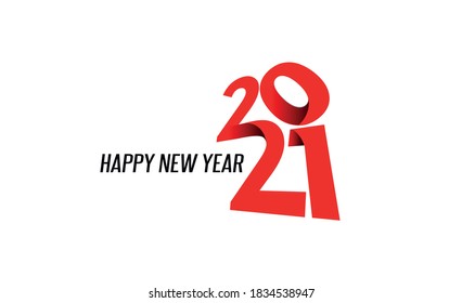 Frohes neues Jahr 2021 Text Typografie Design Banner Poster, Vektorgrafik.