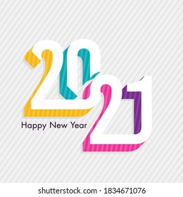 Happy new year 2021 Text Design vector.