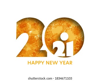 Happy new year 2021 Text Design vector.